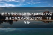 明星在傍晚时刻遭遇Mogutv网友炸锅，蘑菇影视在线观看全网炸锅，详情探秘