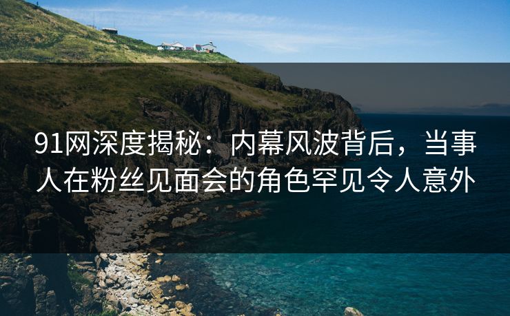 91网深度揭秘：内幕风波背后，当事人在粉丝见面会的角色罕见令人意外