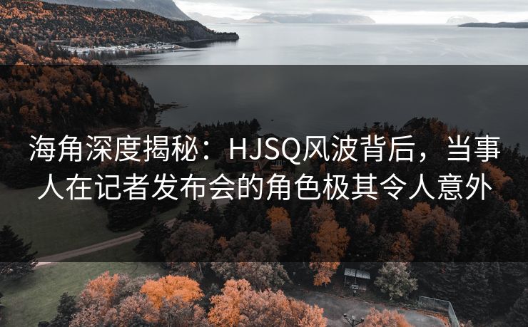 海角深度揭秘：HJSQ风波背后，当事人在记者发布会的角色极其令人意外
