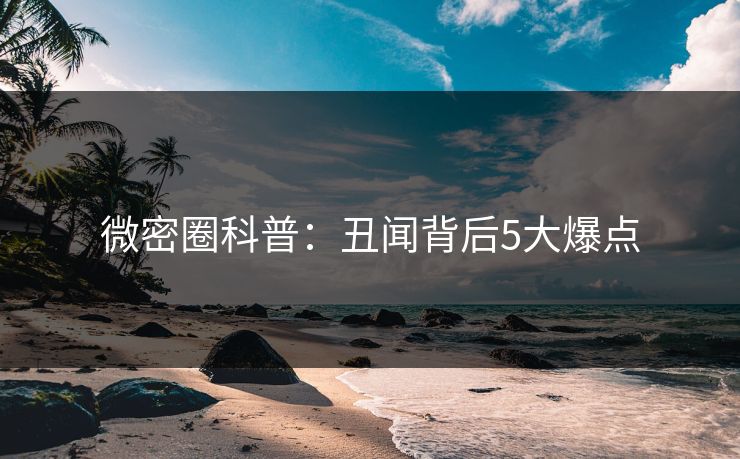 微密圈科普：丑闻背后5大爆点