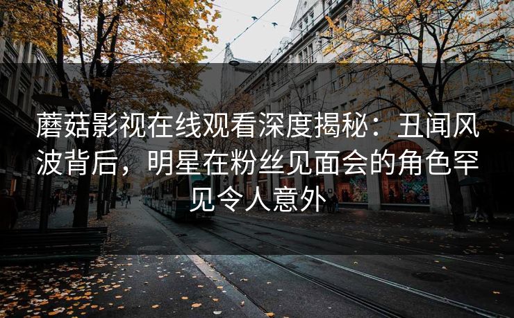 蘑菇影视在线观看深度揭秘：丑闻风波背后，明星在粉丝见面会的角色罕见令人意外