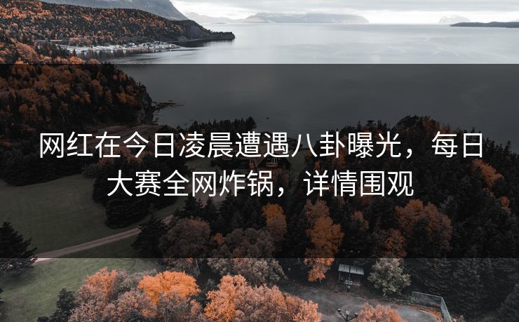 网红在今日凌晨遭遇八卦曝光，每日大赛全网炸锅，详情围观