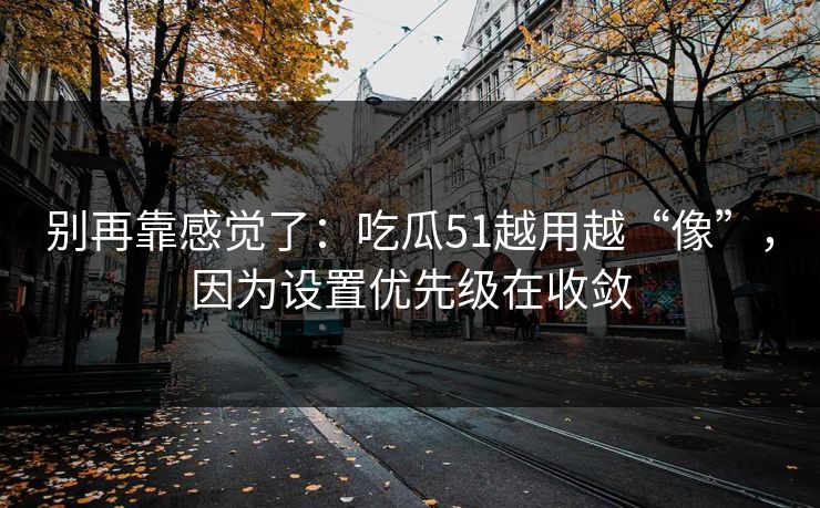 别再靠感觉了:吃瓜51越用越“像”,因为设置优先级在收敛 别再靠感觉了:吃瓜51越用越“像”,因为设置优先级在收敛